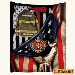 firefighter armor proud firefighter custom blanket gift for firefighter fireman