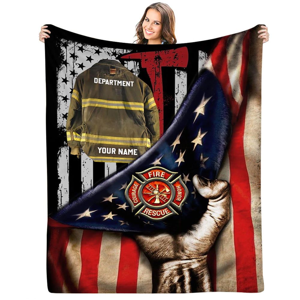 Firefighter Armor Proud Firefighter Custom Blanket Gift For Firefighter Fireman 1