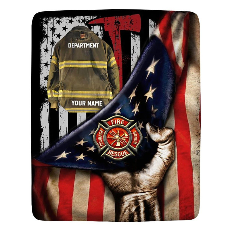 Firefighter Armor Proud Firefighter Custom Blanket Gift For Firefighter Fireman 3
