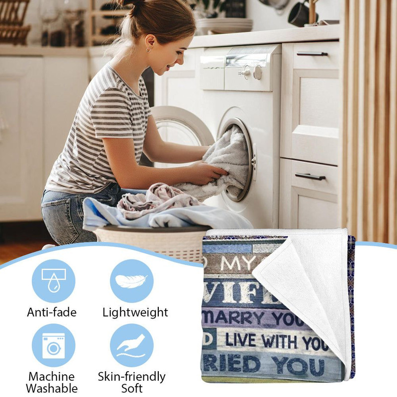 To My Wife I Didnt Marry You So I Could Live With You I Married You Wood Stripe Vintage Custom Blank