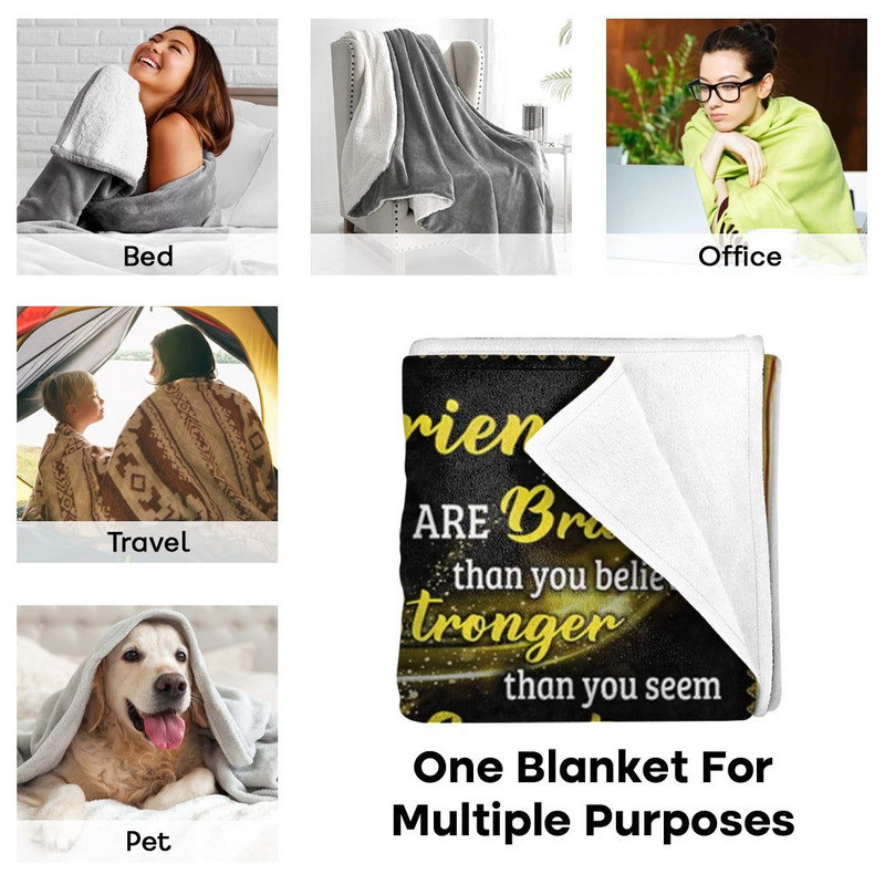 You Are Braver Than You Believe Sunflower Custom Blanket Gift For Girlfriend 4