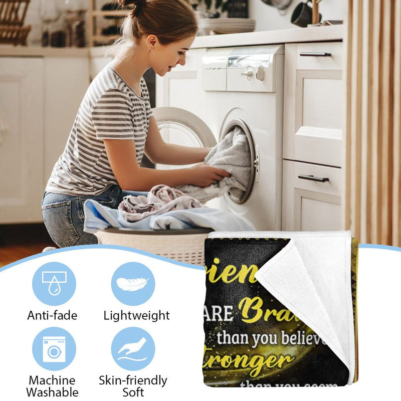 You Are Braver Than You Believe Sunflower Custom Blanket Gift For Girlfriend 5