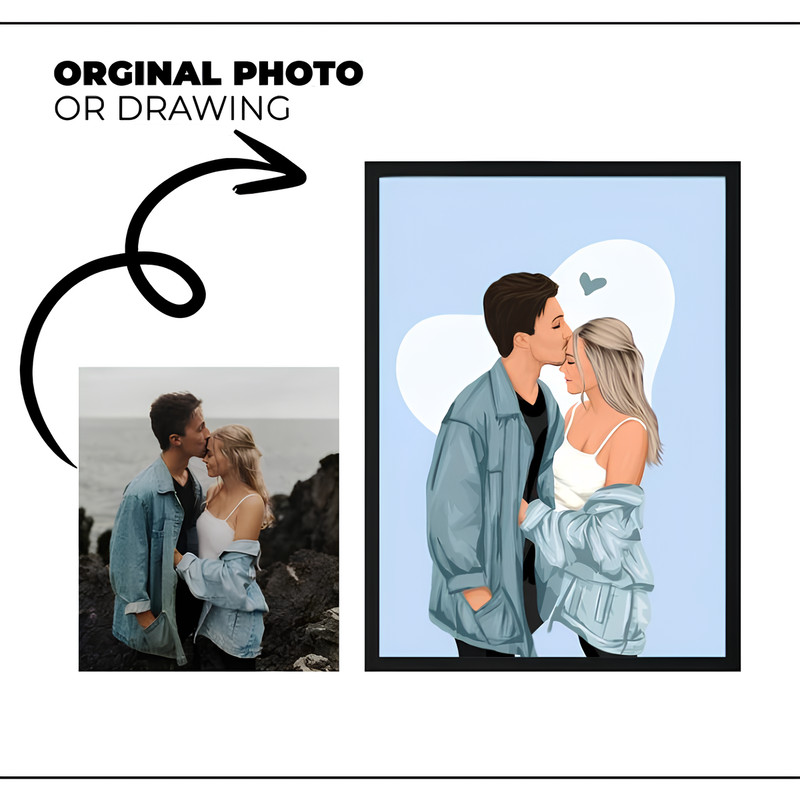 Faceless Portrait Custom Illustration Personalized Photo Photo Illustration Personalized Portrait Boyfriend Gift 4