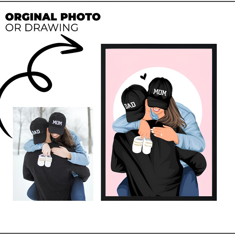 Best Friend Cartoon Portrait Birthday Gift For Her Personalized Gift For Friend Faceless Portrait For Bestie 3