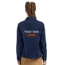 custom denim jacket with your text, embroidered denim jacket, custom jacket jeans, custom made blue jean jacket