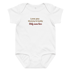 personalized embroidered baby onesie, custom name bodysuit