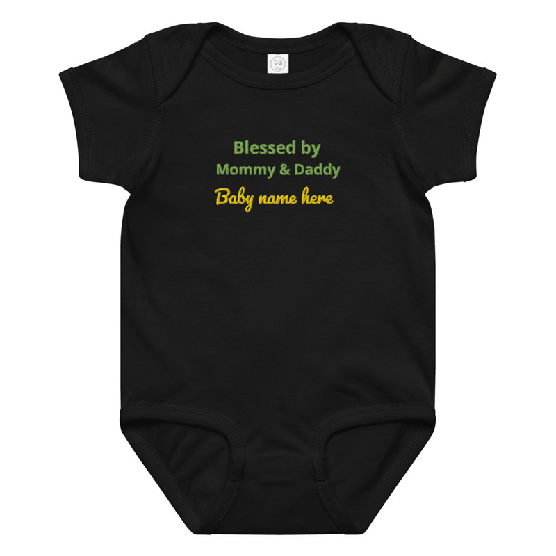 Custom Baby Name Onesie Blessed By Mommy Daddy Embroidered Bodysuit Personalized Newborn Gift Outf 9
