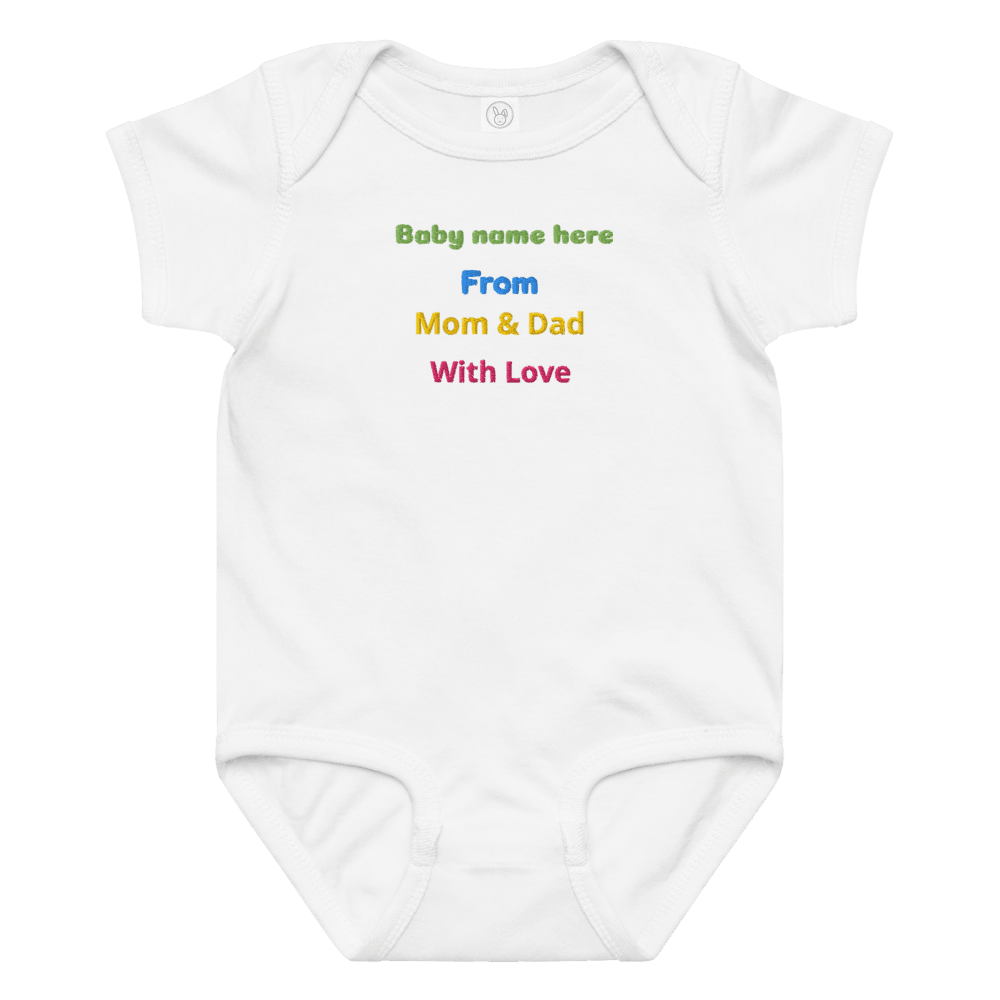 Custom Embroidered Baby Onesie Personalized Name From Mom Dad With Love Soft Cotton Gift Unique Ba 8
