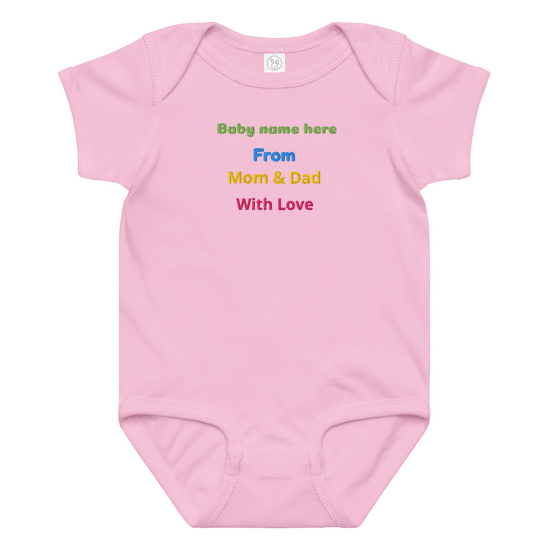Custom Embroidered Baby Onesie Personalized Name From Mom Dad With Love Soft Cotton Gift Unique Ba 9