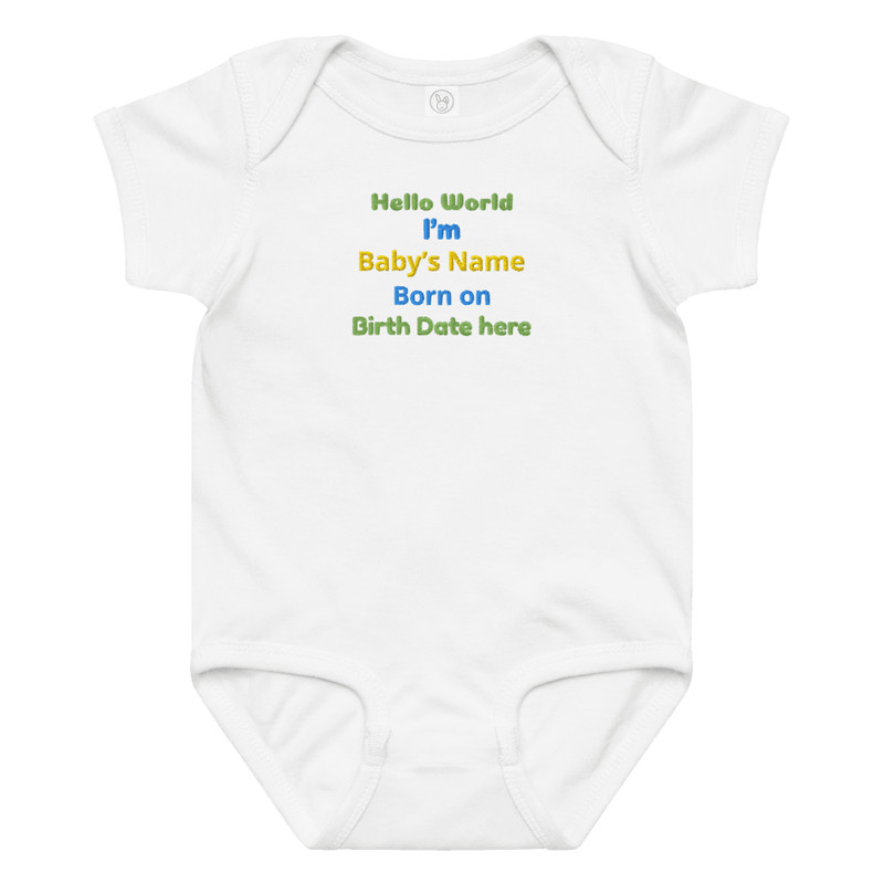 Custom Embroidered Baby Onesie Personalized Newborn Bodysuit With Name Birth Date Perfect Gift For 3