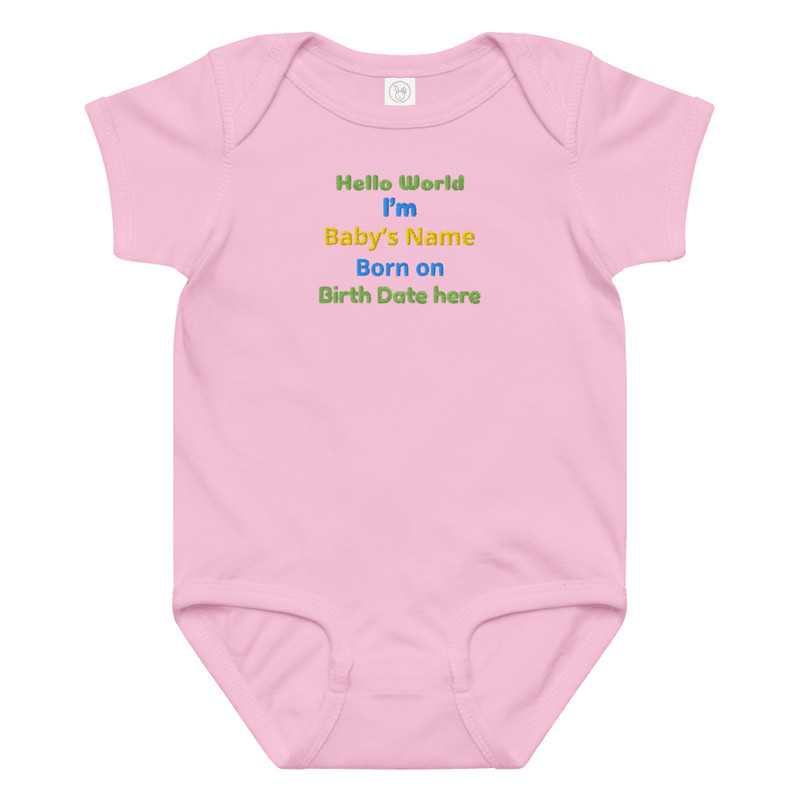 Custom Embroidered Baby Onesie Personalized Newborn Bodysuit With Name Birth Date Perfect Gift For 6