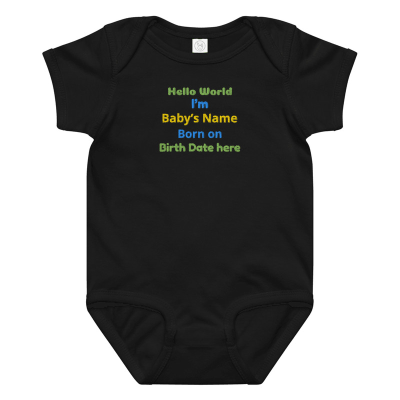 Custom Embroidered Baby Onesie Personalized Newborn Bodysuit With Name Birth Date Perfect Gift For 16