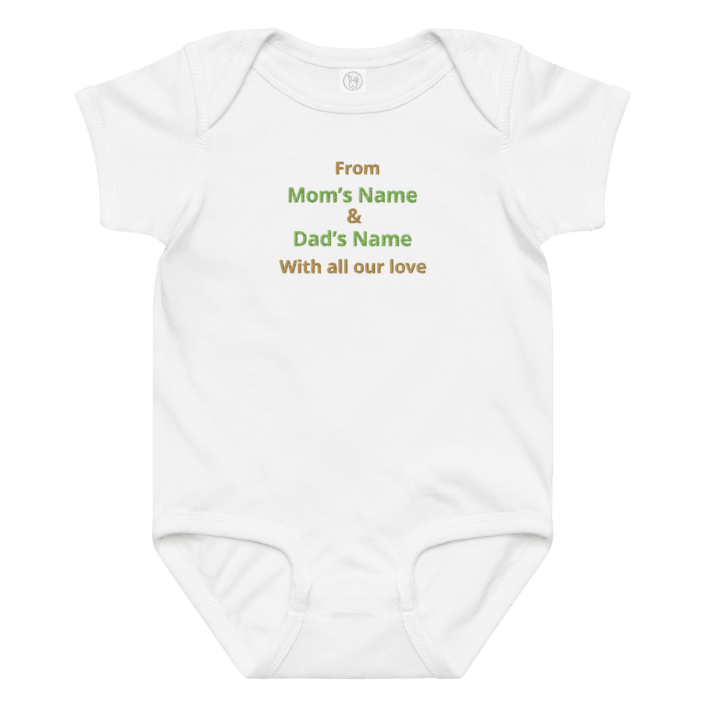 Embroidered Baby Bodysuit With Names 3