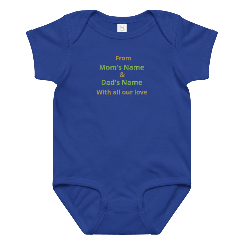Embroidered Baby Bodysuit With Names 12