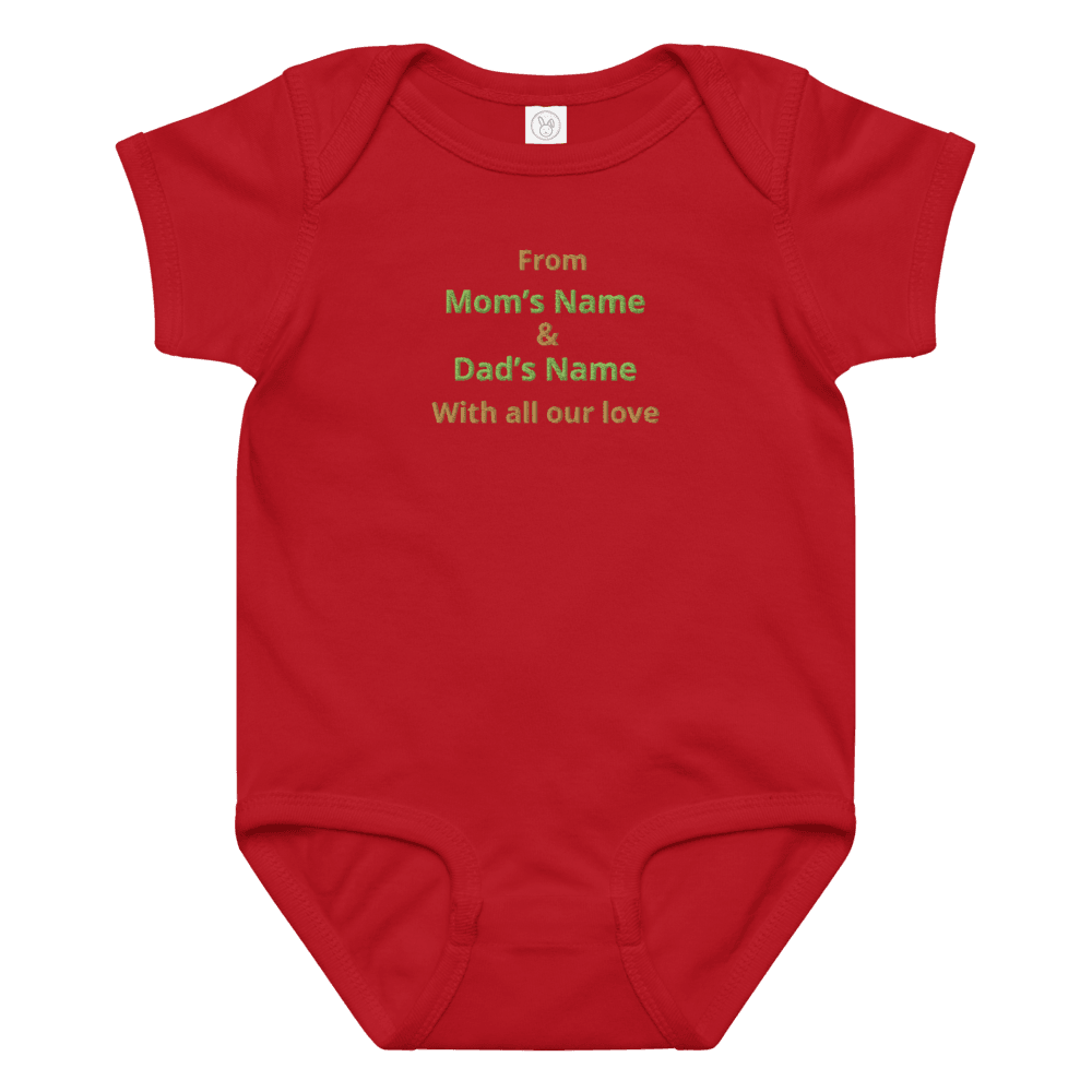 Embroidered Baby Bodysuit With Names 15