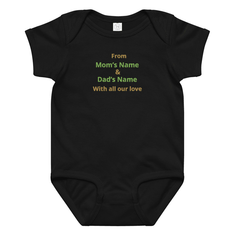 Embroidered Baby Bodysuit With Names 18