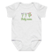 Embroidered Baby Bodysuit With Flowers Custom Name 0