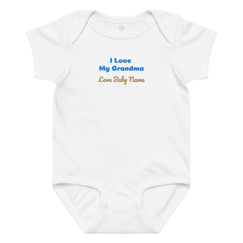 I Love My Grandma Onesie Custom Baby Name Embroidered Bodysuit 3