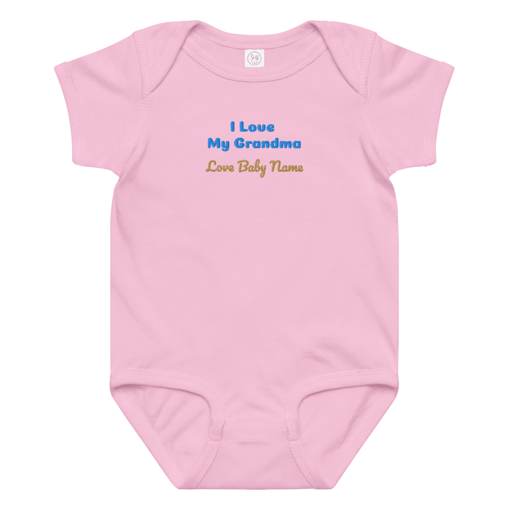 I Love My Grandma Onesie Custom Baby Name Embroidered Bodysuit 6
