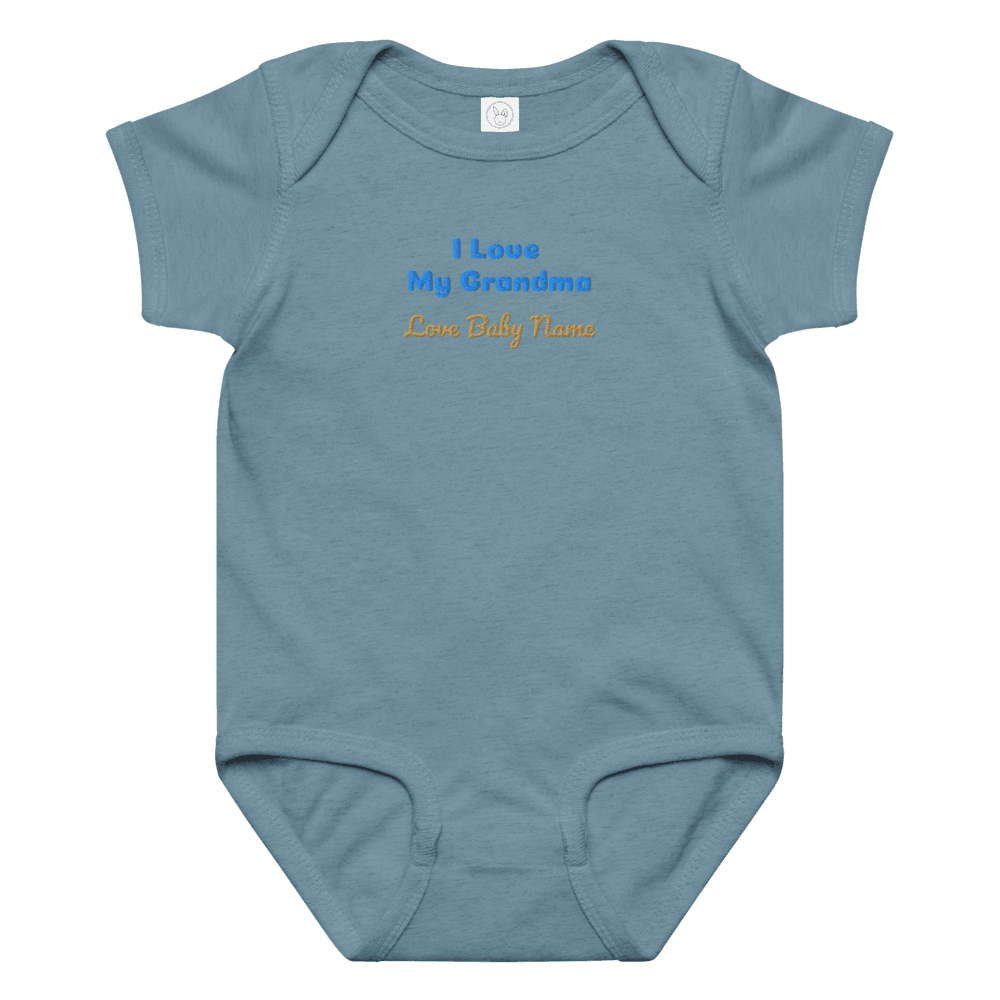 I Love My Grandma Onesie Custom Baby Name Embroidered Bodysuit 9