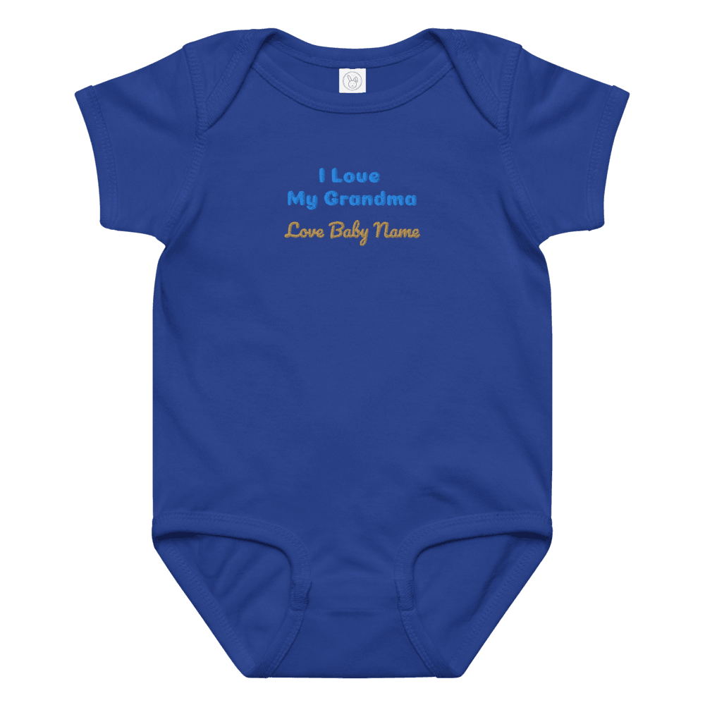 I Love My Grandma Onesie Custom Baby Name Embroidered Bodysuit 12