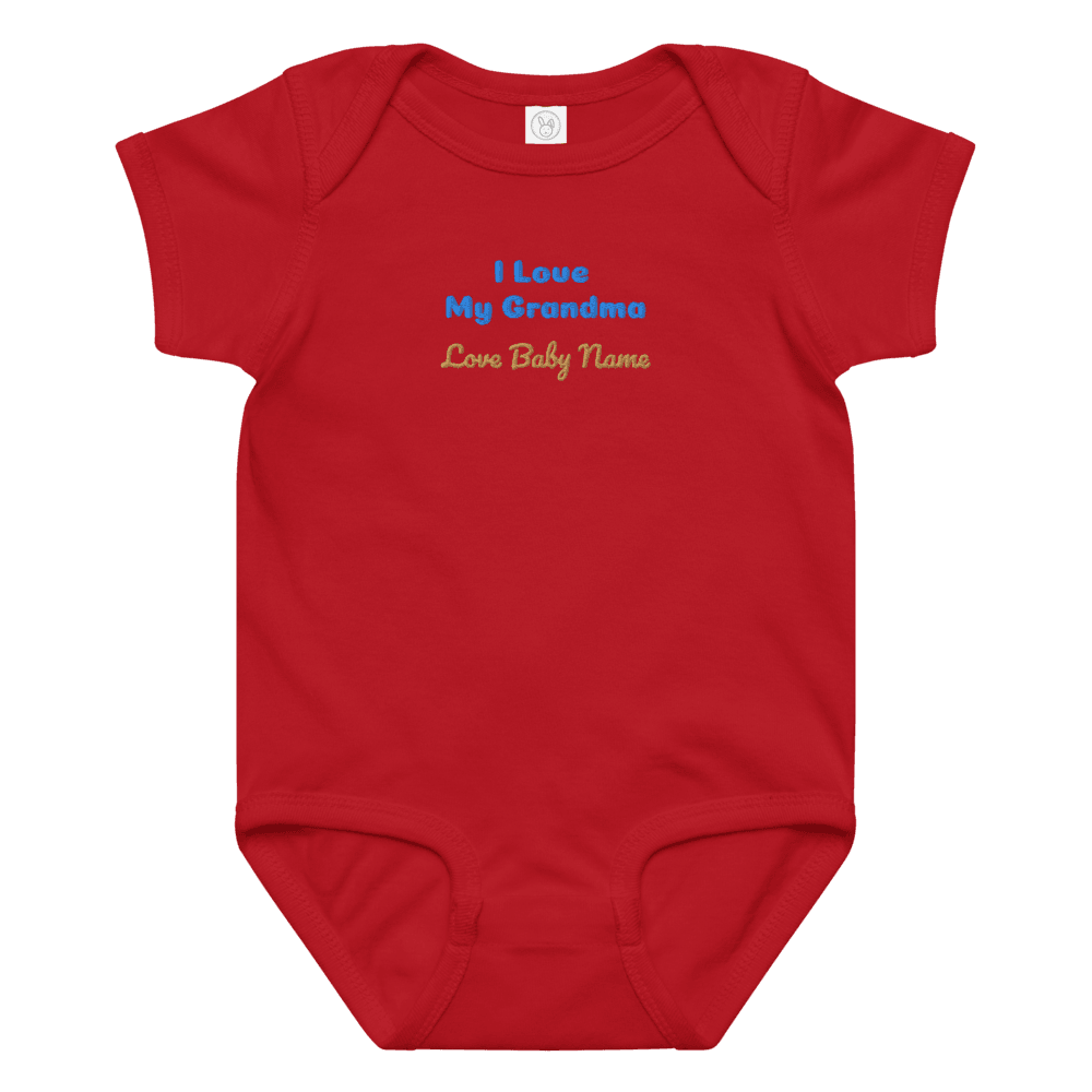 I Love My Grandma Onesie Custom Baby Name Embroidered Bodysuit 15