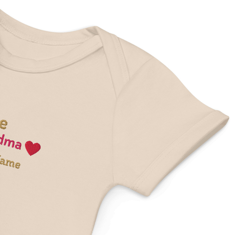 Personalized Embroidered I Love My Grandma Baby Onesie Custom Name 6