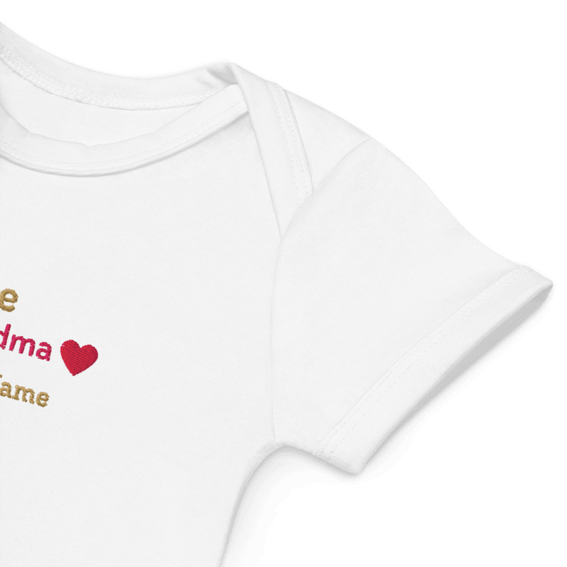 Personalized Embroidered I Love My Grandma Baby Onesie Custom Name 13