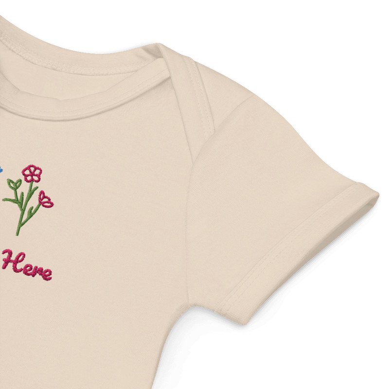Personalized Organic Baby Onesie With Custom Name Embroidery 10