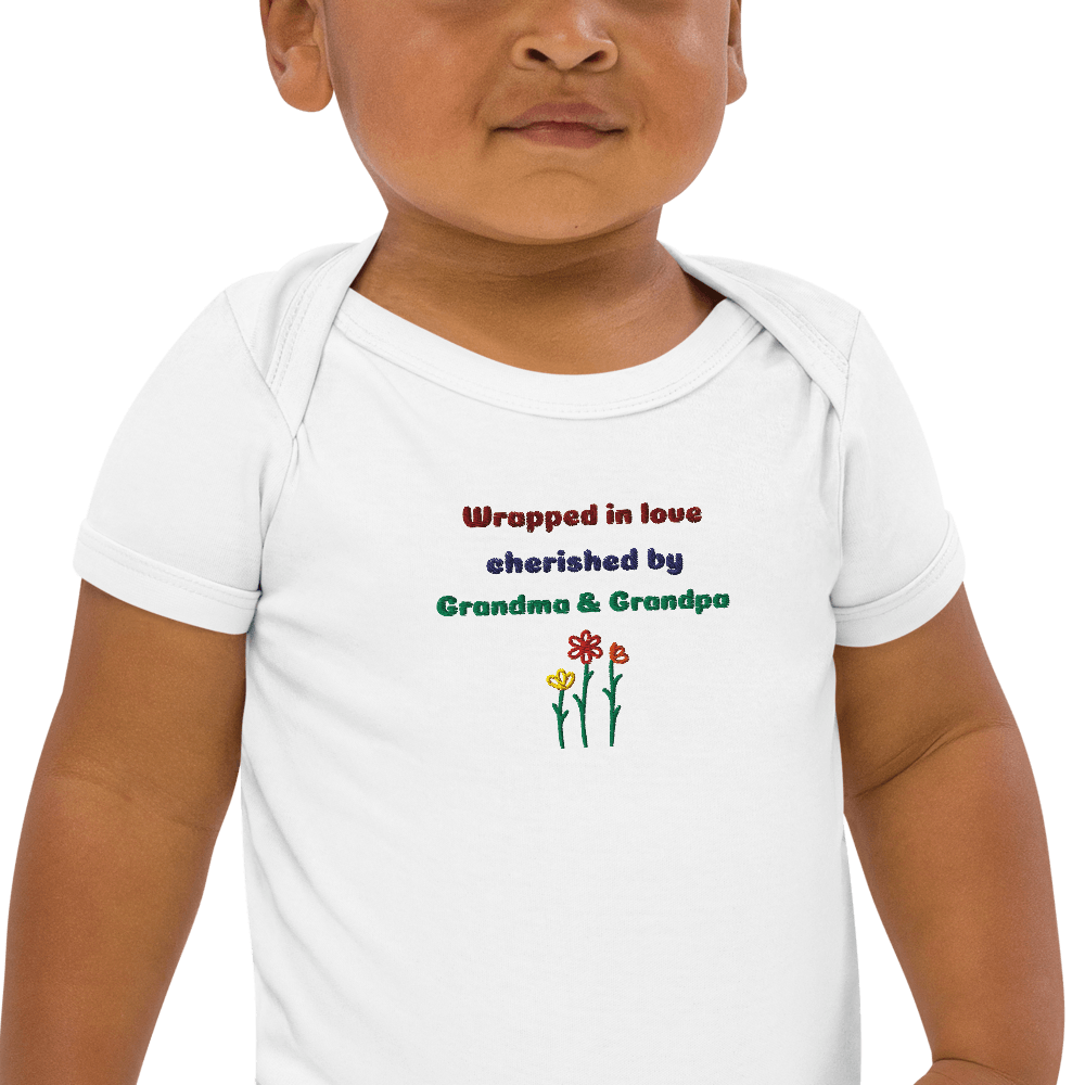 Embroidered Baby Bodysuit Custom Grandparents Gift For Newborn 0