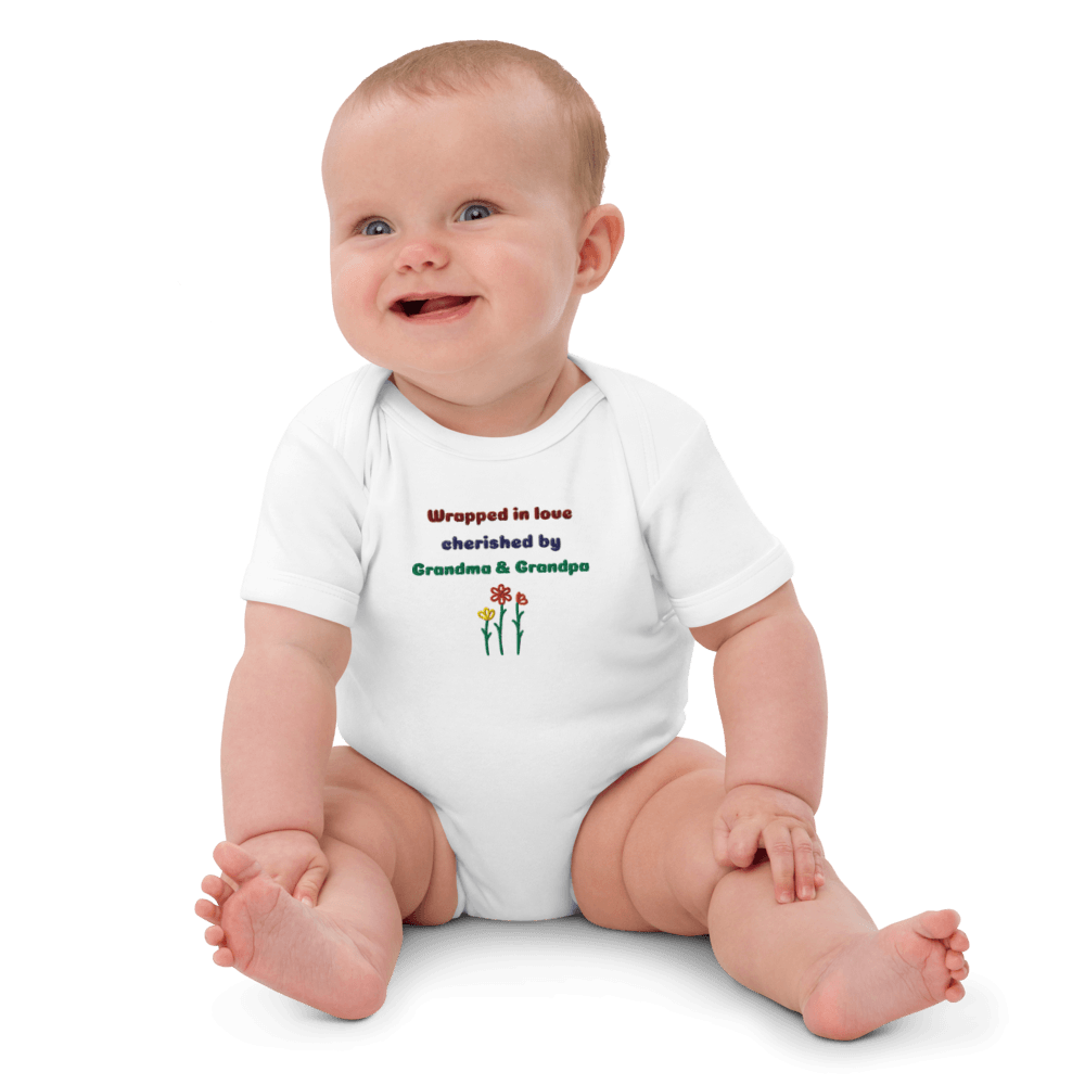 Embroidered Baby Bodysuit Custom Grandparents Gift For Newborn 1
