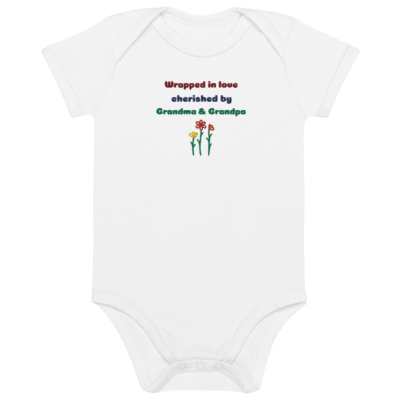 Embroidered Baby Bodysuit Custom Grandparents Gift For Newborn 3