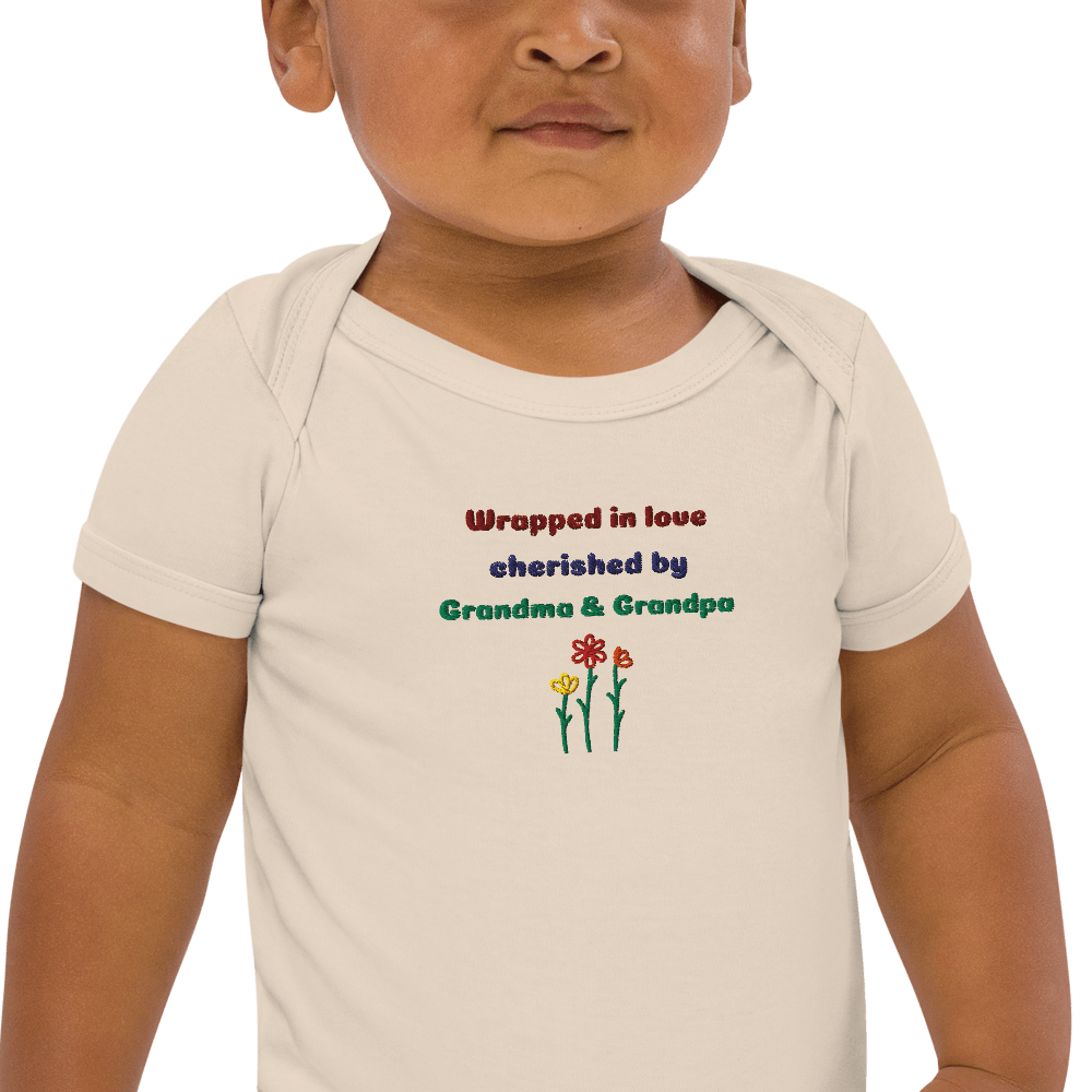 Embroidered Baby Bodysuit Custom Grandparents Gift For Newborn 6