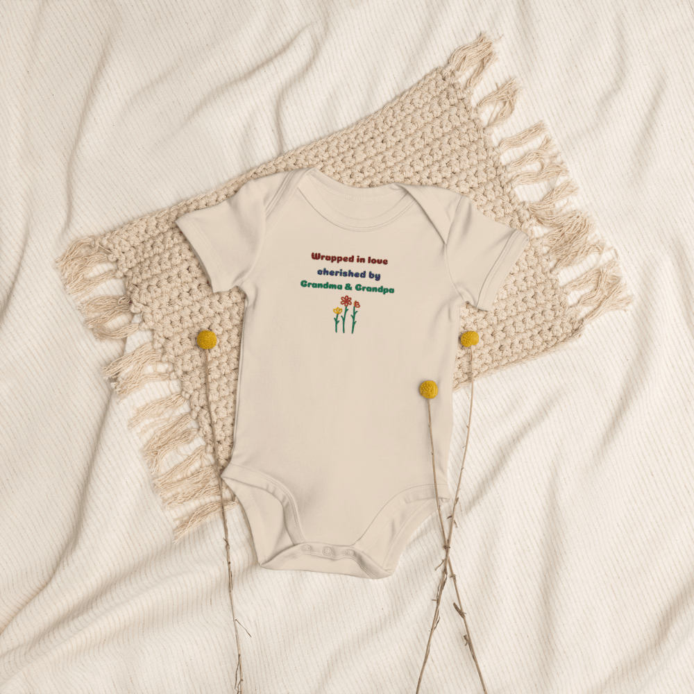 Embroidered Baby Bodysuit Custom Grandparents Gift For Newborn 8