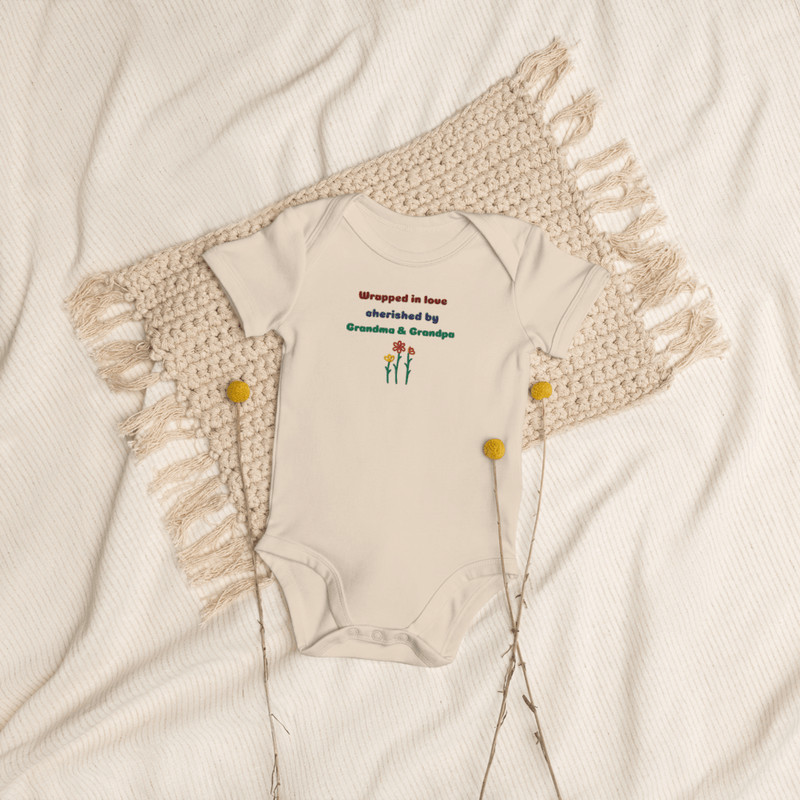 Embroidered Baby Bodysuit Custom Grandparents Gift For Newborn 8