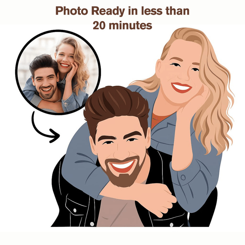 Personalized Couple Drawing Faceless Portrait 0