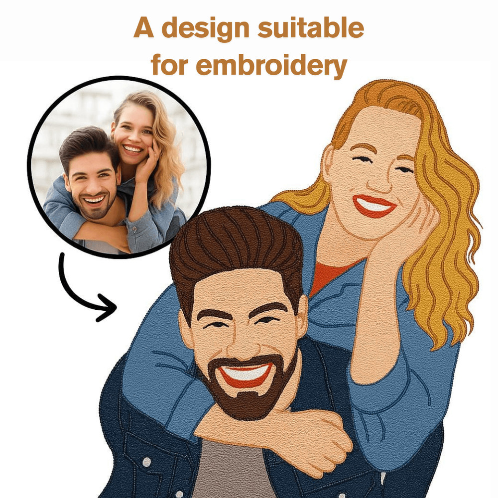 Personalized Couple Drawing Faceless Portrait 1