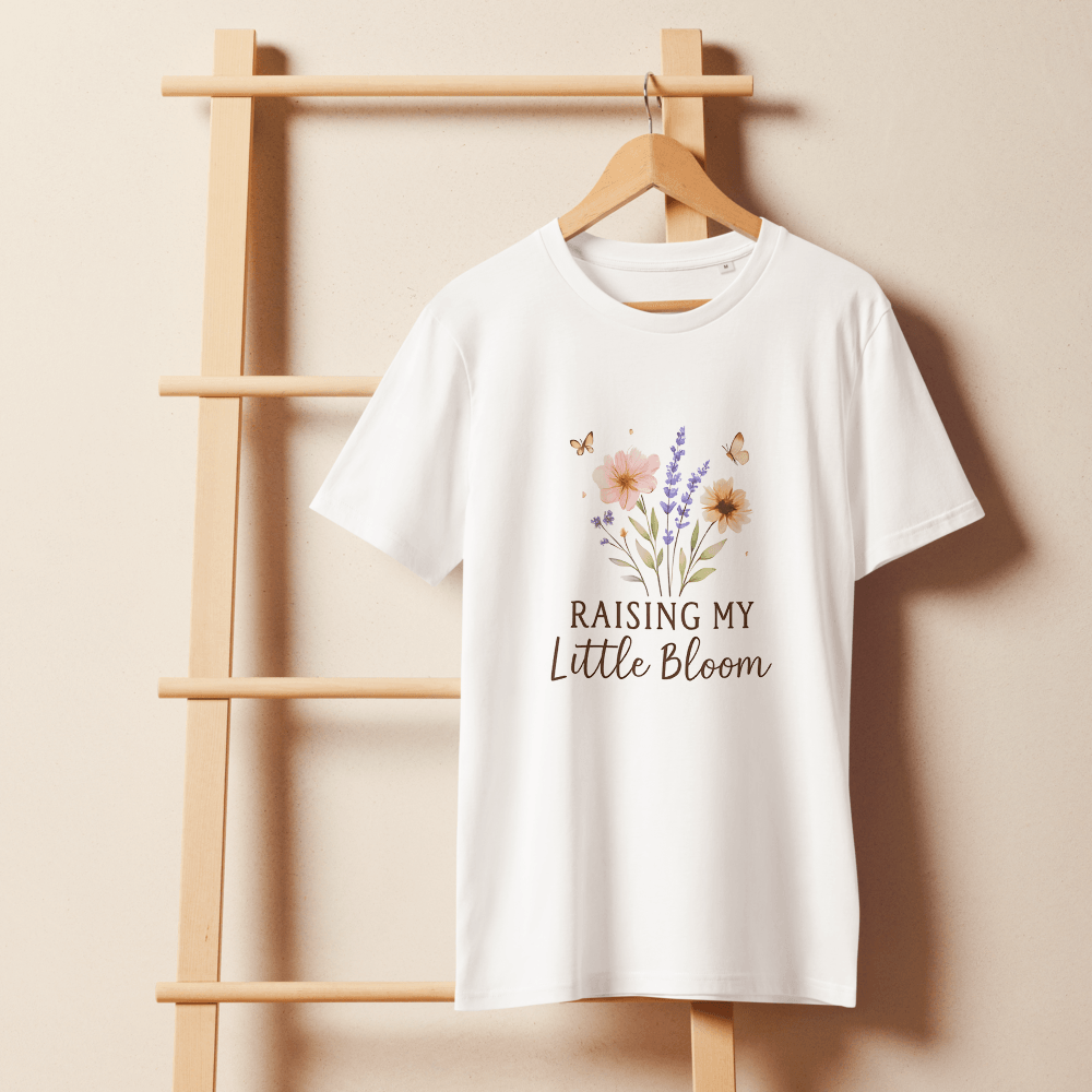 Floral Mom And Baby Outfit Set EcoFriendly Little Bloom Matching TShirt And Onesie 1