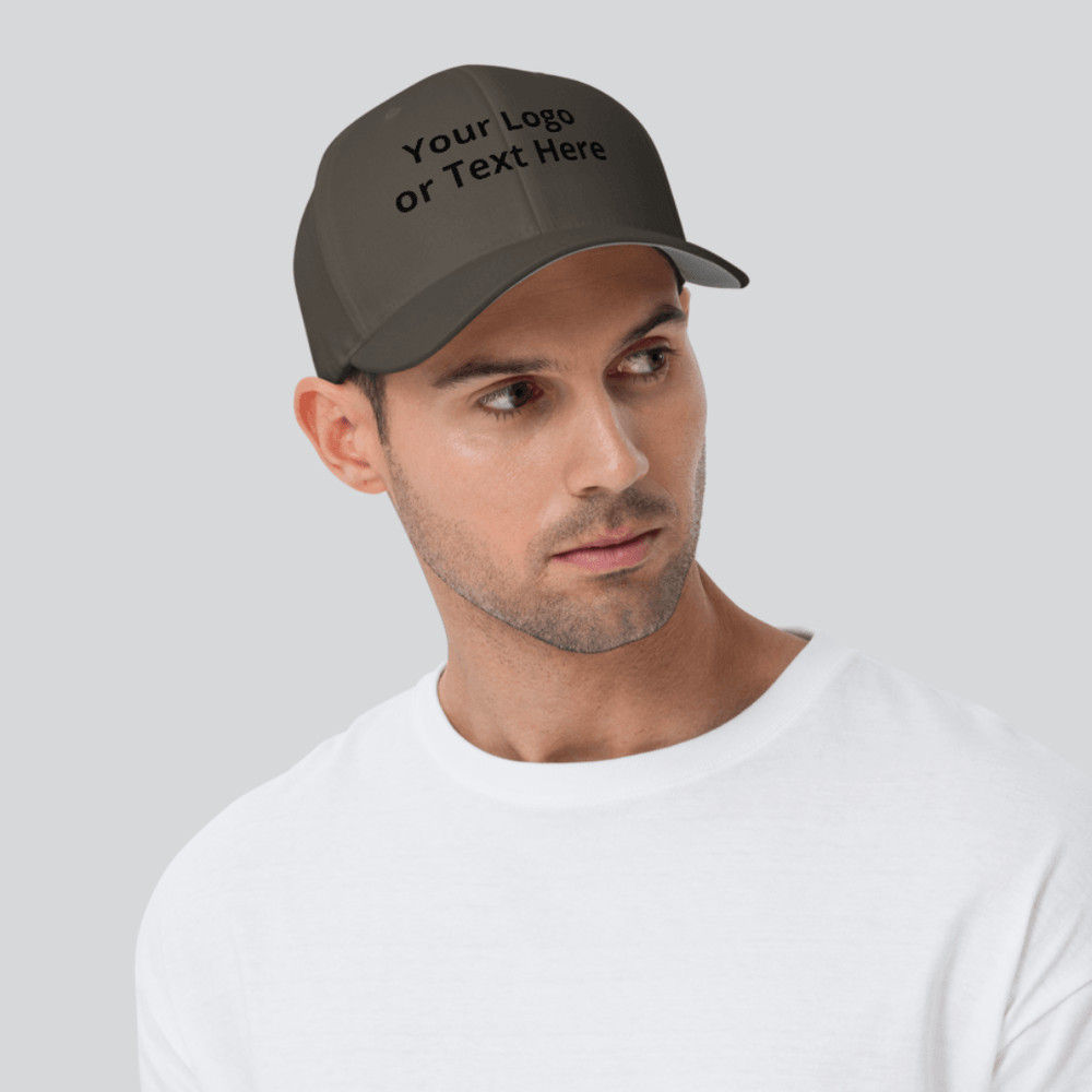 Custom Flexfit Hat Personalized Embroidered Logo Or Text Cap Stretch Fit Baseball Cap With Curved 6