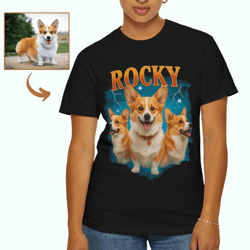 custom dog t-shirt with pet photo & name – personalized dog lover gift for all breeds