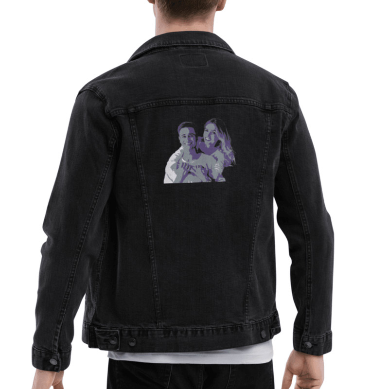 Custom Embroidered Denim Jacket With Photo Personalized Gift For Couples 1