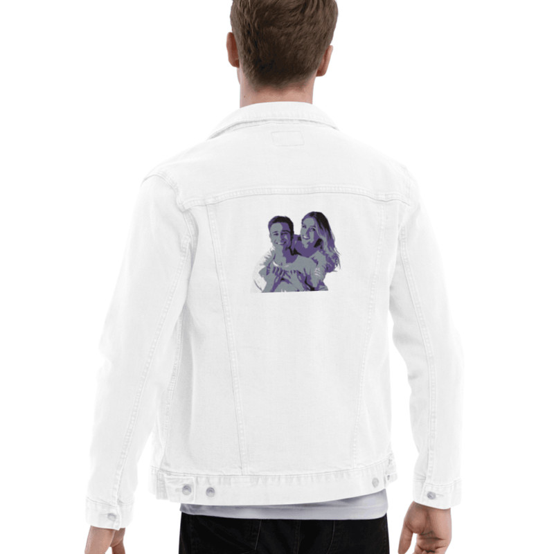 Custom Embroidered Denim Jacket With Photo Personalized Gift For Couples 13