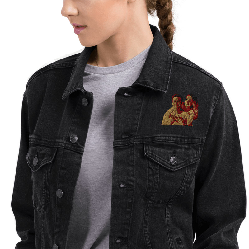 Custom Embroidered Denim Jacket With Your Photo 1