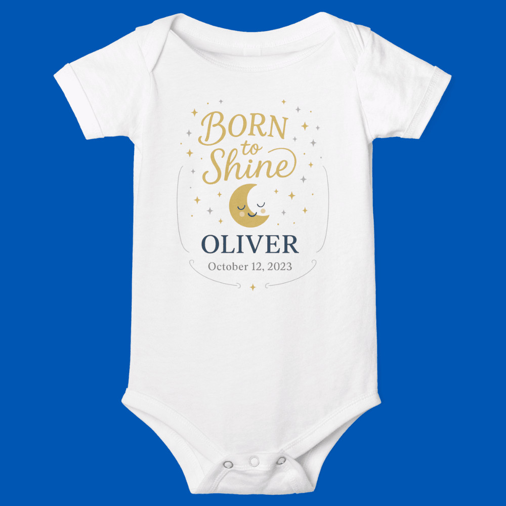 Personalized Baby Onesie With Name Birth Date Newborn Gift Baby Shower Outfit Custom Baby Clothes 0