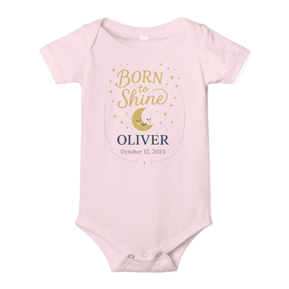 Personalized Baby Onesie With Name Birth Date Newborn Gift Baby Shower Outfit Custom Baby Clothes 3