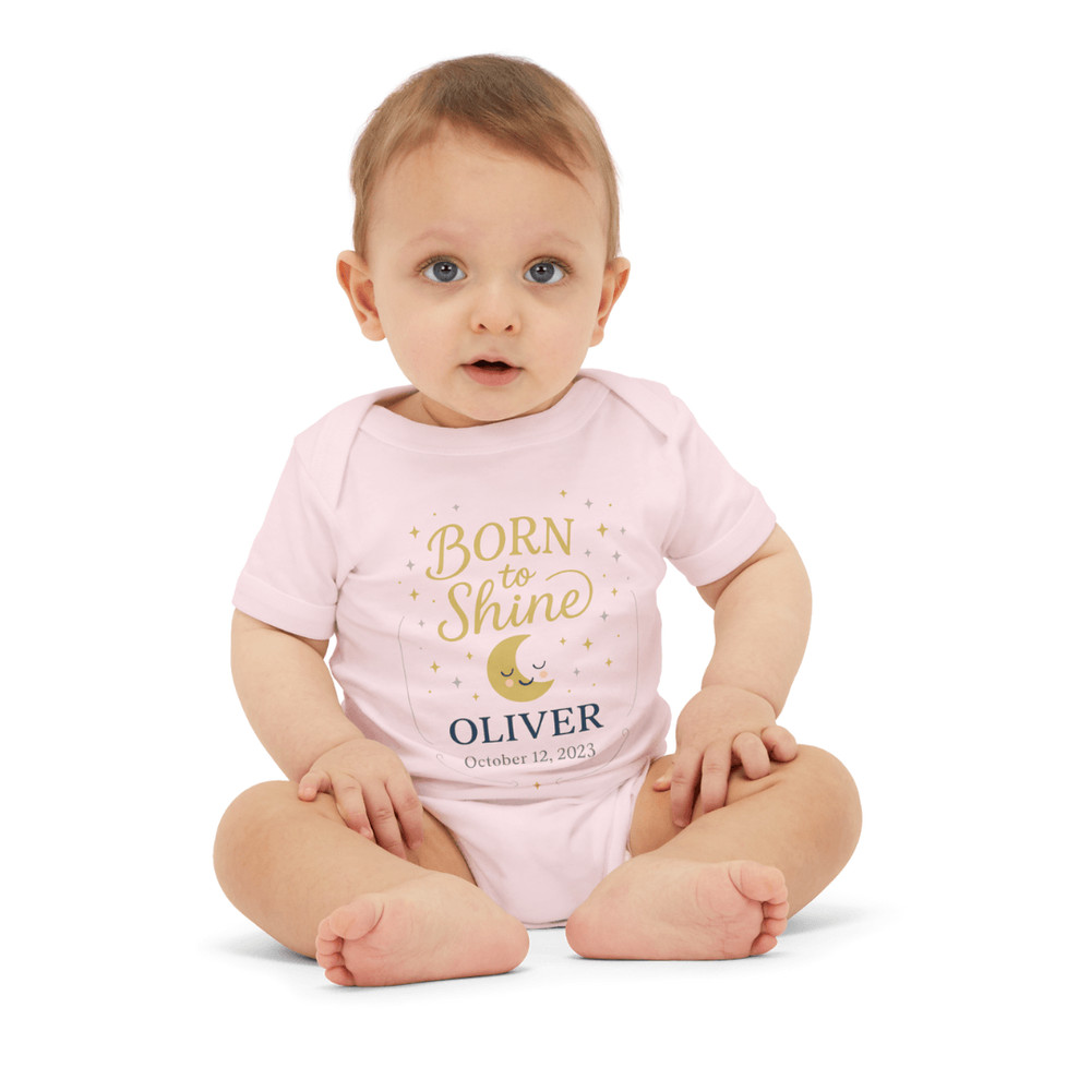 Personalized Baby Onesie With Name Birth Date Newborn Gift Baby Shower Outfit Custom Baby Clothes 4