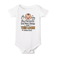 funny baby bodysuit – my parents did not sleep for this look – cute newborn onesie – baby shower gift – infant outfit