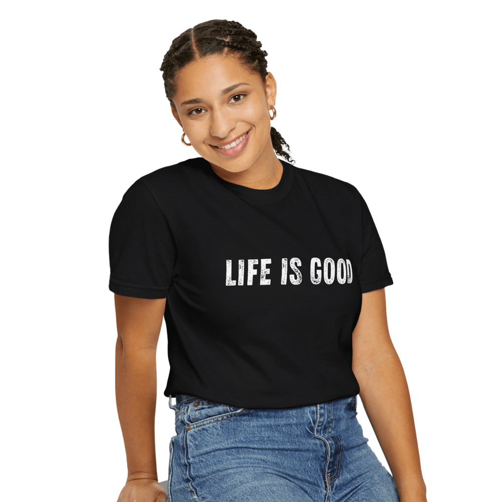 Life Is Good Shirt Black Unisex Cotton Tee For Motivation Comfort 3