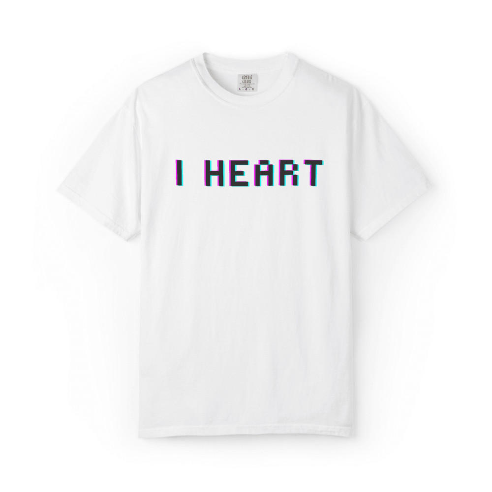 I HEART Glitch TShirt Black Unisex Retro Vaporwave Graphic Tee For Men Women 8