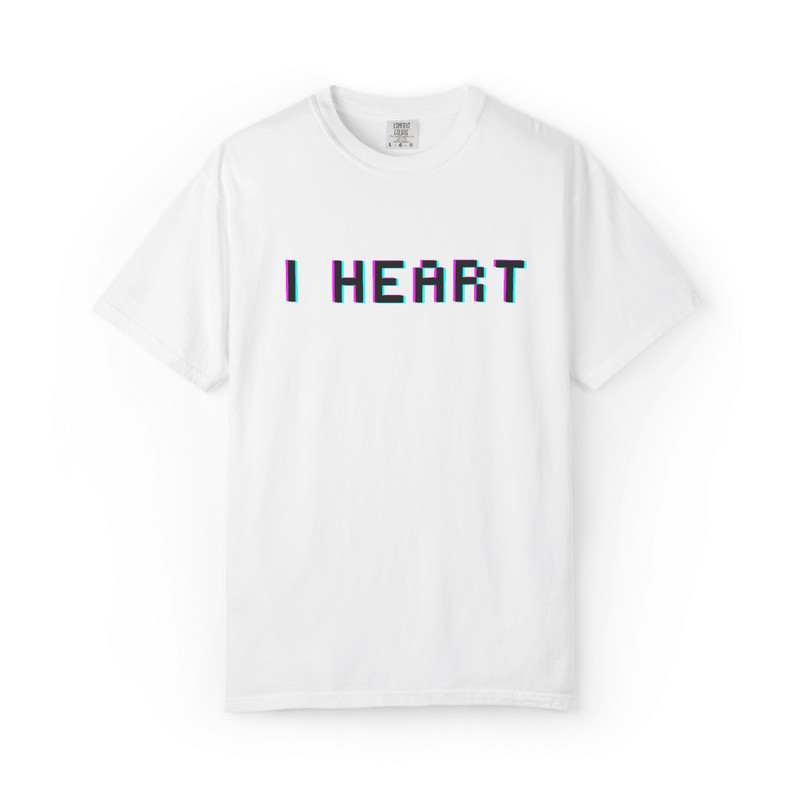 I HEART Glitch TShirt Black Unisex Retro Vaporwave Graphic Tee For Men Women 8